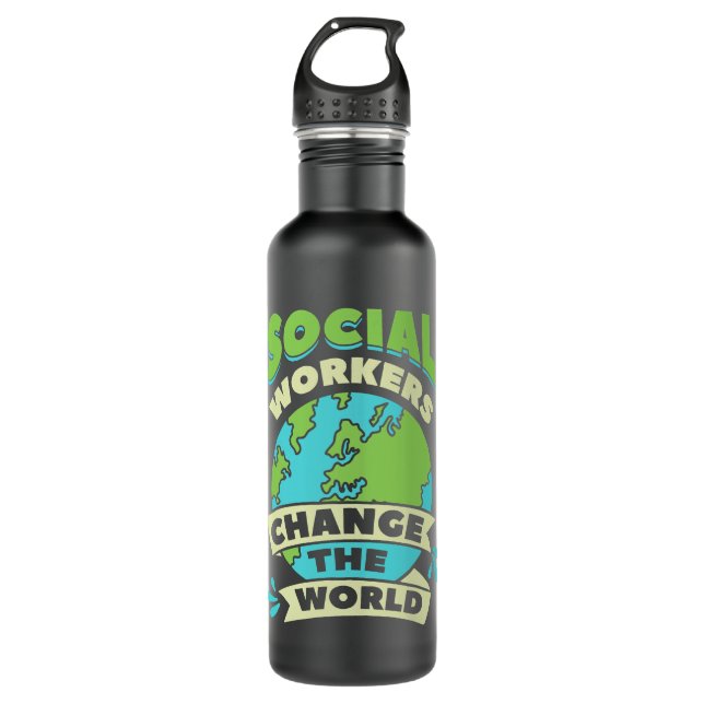 Social Workers Change The World Community Welfare  710 Ml Water Bottle (Front)