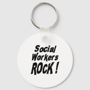 Social Workers Rock! Keychain