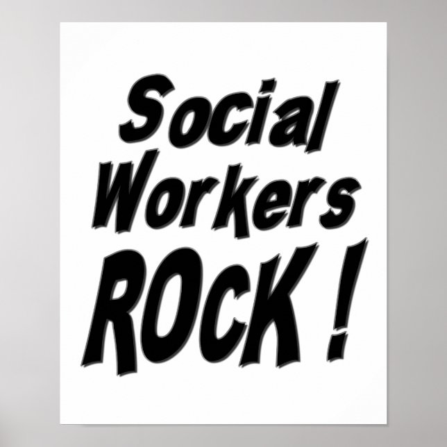 Social Workers Rock! Poster Print (Front)