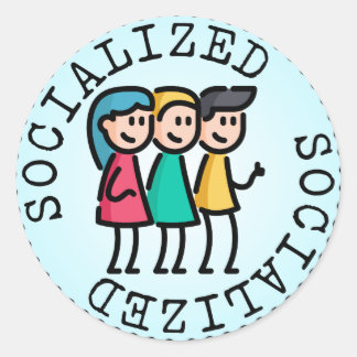 Socialised (Adulting Merit Badge) Classic Round Sticker