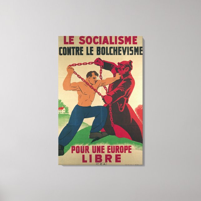 Socialism Against Bolshevism for a Free Canvas Print (Front)