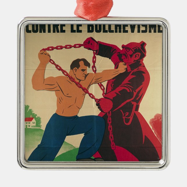 Socialism Against Bolshevism for a Free Metal Tree Decoration (Front)