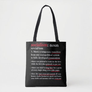 Socialism defined (black) tote bag