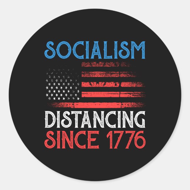 Socialism Saying Funny Classic Round Sticker (Front)