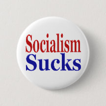 Socialism Sucks with red blue text