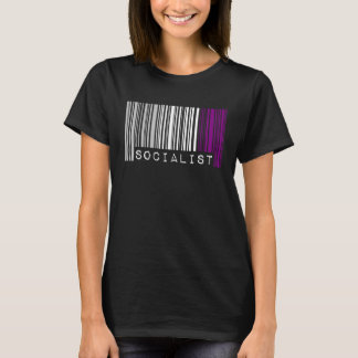 Socialist Asexual Pride Flag Barcode Progressive D T-Shirt