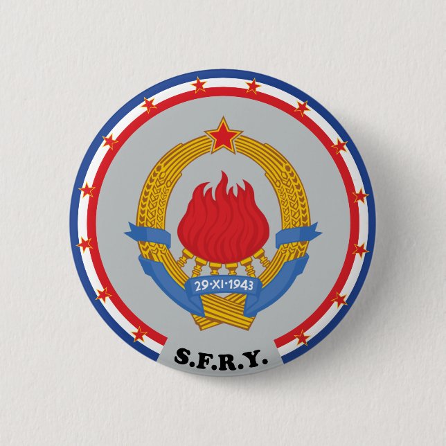 Socialist Federal Republic of Yugoslavia Emblem 6 Cm Round Badge (Front)