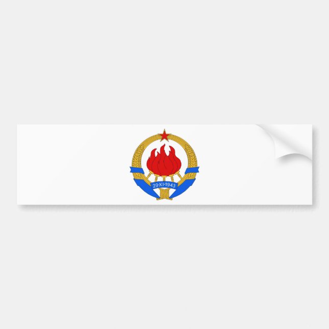 Socialist Federal Republic of Yugoslavia Emblem Bumper Sticker (Front)