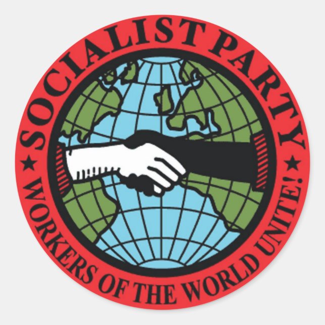 SOCIALIST PARTY USA CLASSIC ROUND STICKER (Front)