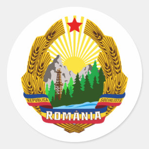 Socialist Republic Romania emblem coat arms commun Classic Round Sticker