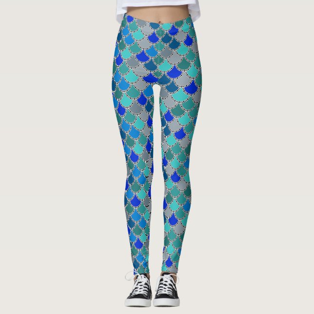 Socialite Mermaid Scales Pattern Leggings (Front)