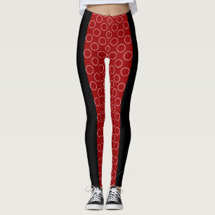 Socialite Red Circles Pattern Leggings