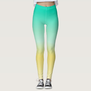 Socialite Turquoise and Yellow Leggings