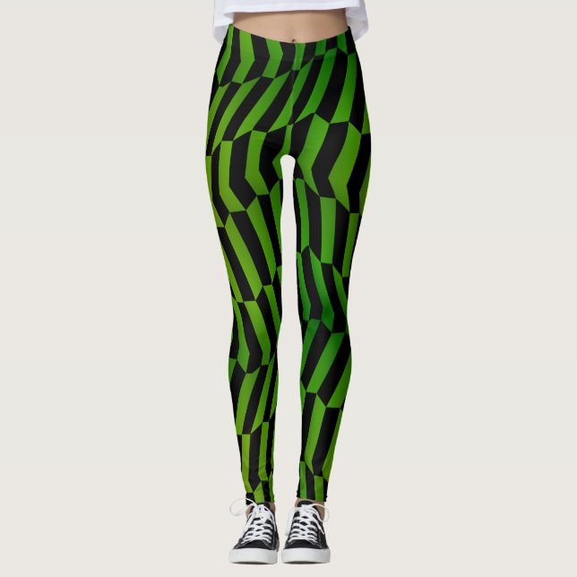Socialite Wild and Sassy Green Pattern Leggings (Front)