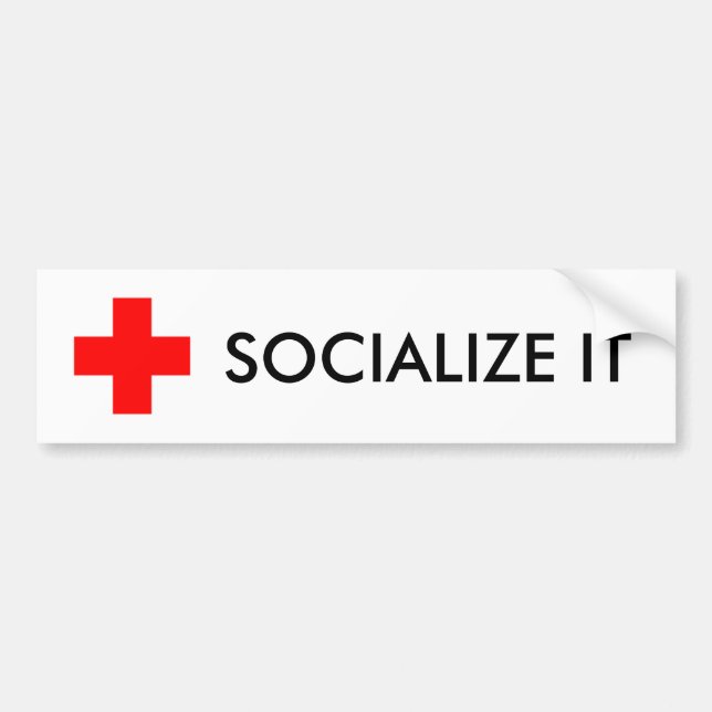 SOCIALIZE IT BUMPER STICKER (Front)