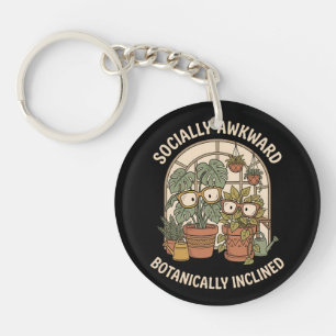 Socially Awkward Botanically Inclined Funny Plant Key Ring