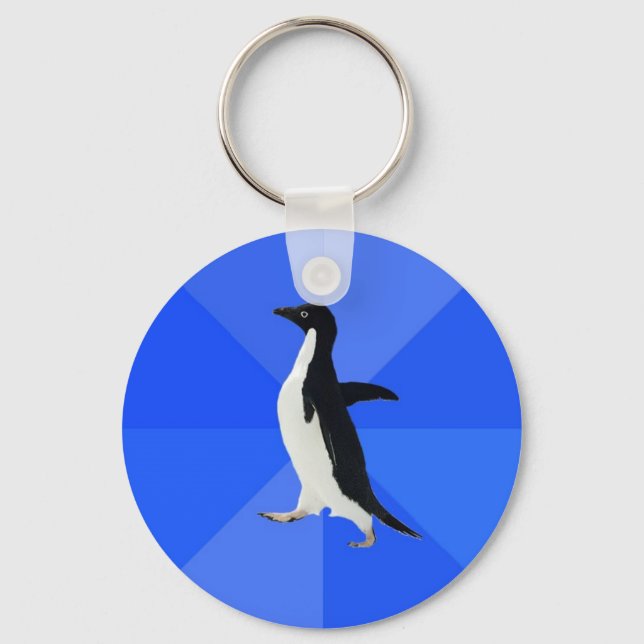 Socially-Awkward-Penguin-Meme Key Ring (Front)