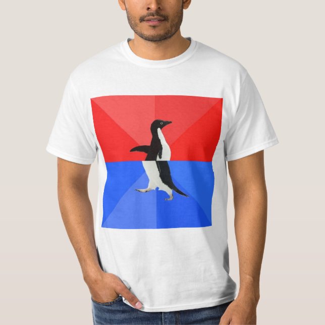Socially Confused Penguin Advice Animal Meme T-Shirt (Front)
