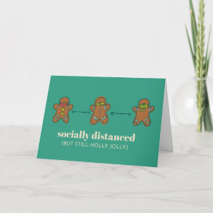 Socially Distanced Gingerbread Cookies - 5x7 Card