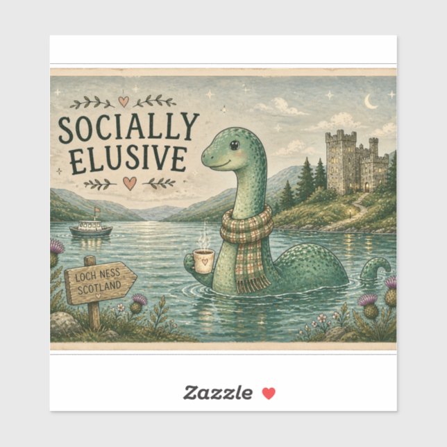 Socially Elusive Nessie Cosy Cryptid Loch Ness  (Sheet)