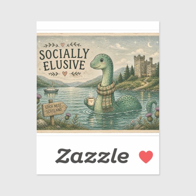 Socially Elusive Nessie Cosy Cryptid Loch Ness  (Sheet)
