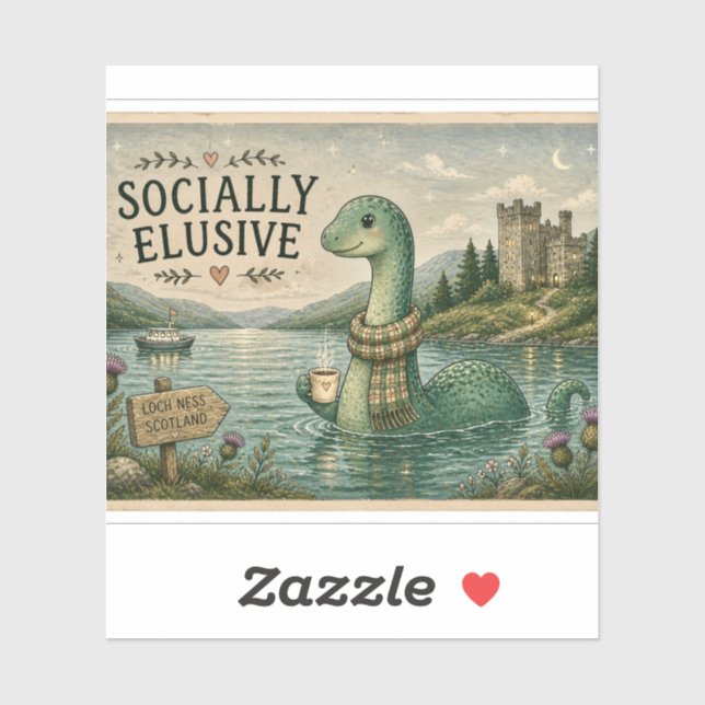 Socially Elusive Nessie Cosy Cryptid Loch Ness  (Sheet)
