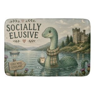 Socially Elusive Nessie Cosy Cryptid Loch Ness Bath Mat