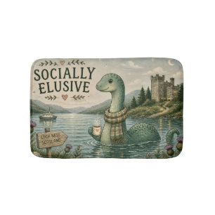 Socially Elusive Nessie Cosy Cryptid Loch Ness Bath Mat