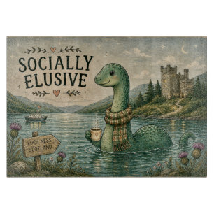 Socially Elusive Nessie Cosy Cryptid Loch Ness Cutting Board