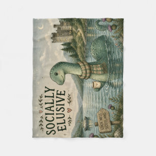 Socially Elusive Nessie Cosy Cryptid Loch Ness Fleece Blanket