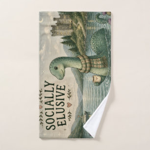 Socially Elusive Nessie Cosy Cryptid Loch Ness Hand Towel