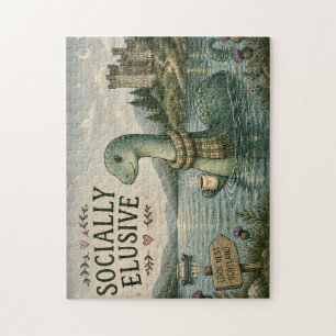 Socially Elusive Nessie Cosy Cryptid Loch Ness Jigsaw Puzzle