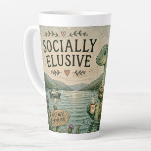 Socially Elusive Nessie Cosy Cryptid Loch Ness  Latte Mug