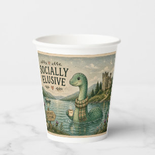Socially Elusive Nessie Cosy Cryptid Loch Ness  Paper Cups
