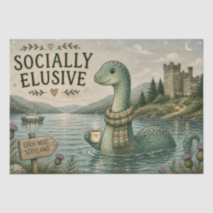 Socially Elusive Nessie Cosy Cryptid Loch Ness  Tissue Paper