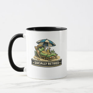 Socially Retired Funny Turtle Relaxing Shirt Mug