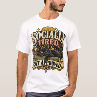 Socially Tired Cat Approved Vintage T-Shirt
