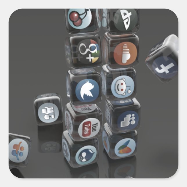 SOCIALUTION - Social Media Overload Square Sticker (Front)