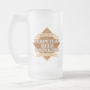 Society of Perpetual Beer D Frosted Glass Beer Mug