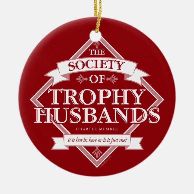 Society of Trophy Husbands Ceramic Tree Decoration (Front)