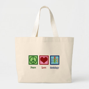 Sociologist Peace Love Sociology Professor Large Tote Bag