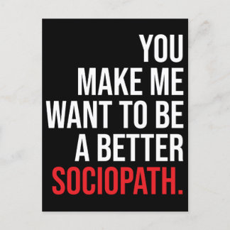 Sociopath, Humour Postcard
