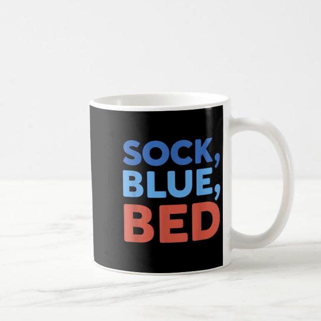 Sock Blue Bed Funny Meme _1  Coffee Mug (Right)
