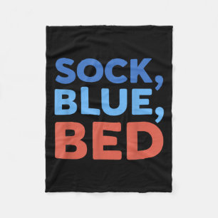 Sock Blue Bed Funny Meme _1 Fleece Blanket