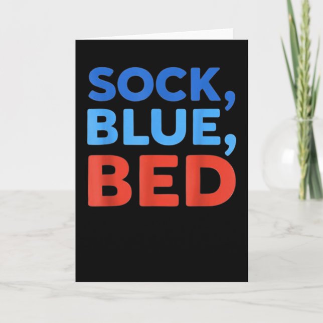 Sock Blue Bed Funny Meme  Card (Front)