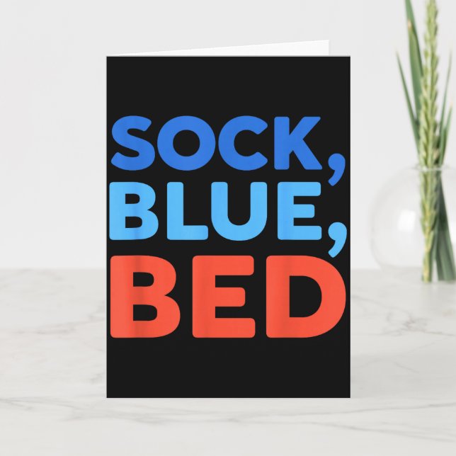 Sock Blue Bed Funny Meme  Card (Front)