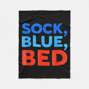 Sock Blue Bed Funny Meme Fleece Blanket