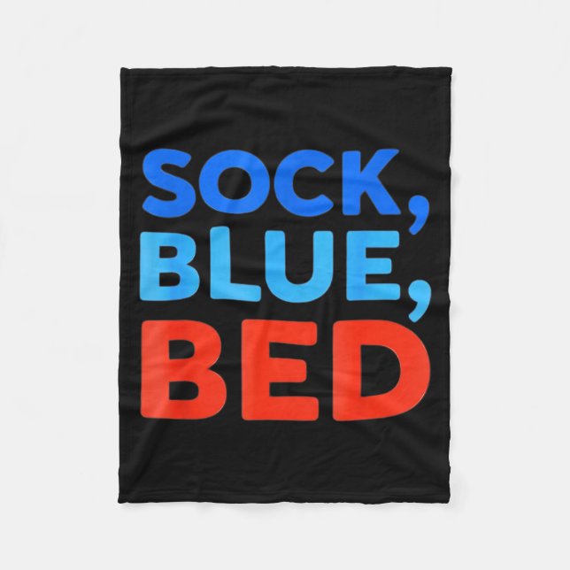 Sock Blue Bed Funny Meme  Fleece Blanket (Front)