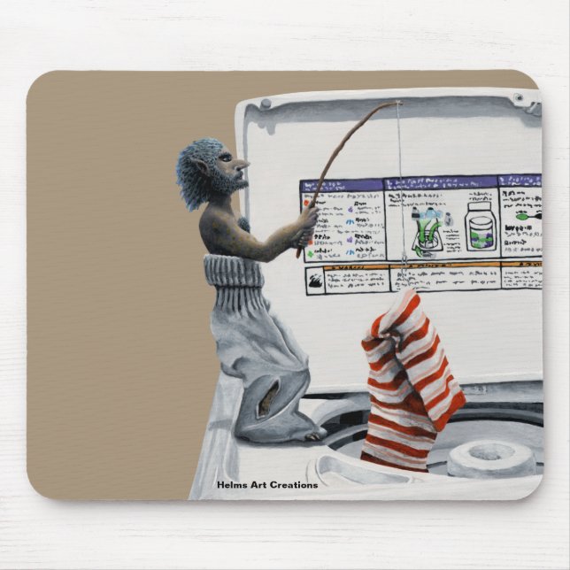 Sock Criminal Fishing Thief Fantasy Art Mouse Pad (Front)
