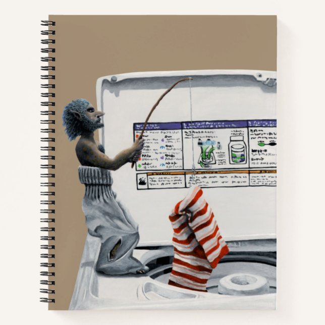 Sock Criminal Fishing Thief Fantasy Art Notebook (Front)